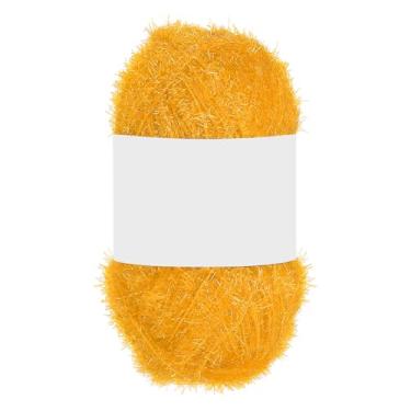 Imagem de PATIKIL 1 novelo de 100 metros, fio de poliéster brilhante Scrubbie fio de coração vermelho brilhante vidro para panos de prato crochê cobertor de tricô tapete, suéter, cachecol, chapéu, dourado