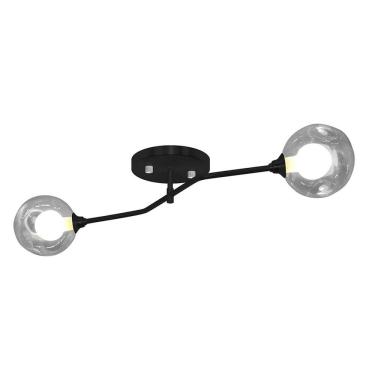 Imagem de Lustre Aro Sputnik Preto Jabuticaba Harmony Fumê Sala Quarto