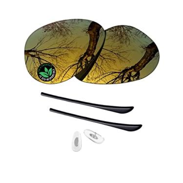 Imagem de Raydi Lentes de reposição de policarbonato e kits de borracha para óculos de sol RayBan Aviator RB3025 58 mm - Espelho dourado flare - polarizado
