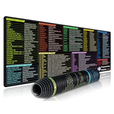 Imagem de exco vip Commands Shortcuts Mouse Pad para C-80 x 30 x 0,2 cm Folha de referências grande estendida mousepad PC escritório planilha teclado mouse pad antiderrapante borda costurada 0462