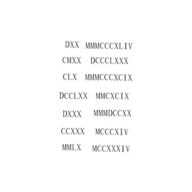 Imagem de Tatuagens temporárias, Dxx Clx Mmlx, tatuagens de letras, resiliência, aparência de tatuagem real, resistente à água, dura de 1 a 2 semanas,18 x 11 cm