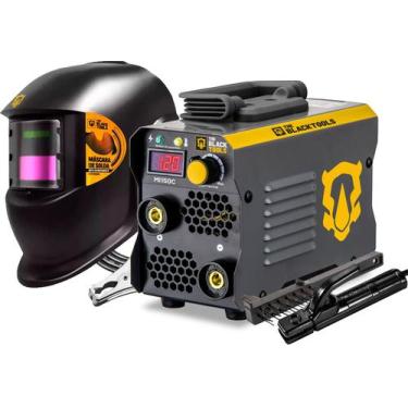 Imagem de Maquina Inversora De Solda Eletrodo Mma + Máscara de solda - The Black
