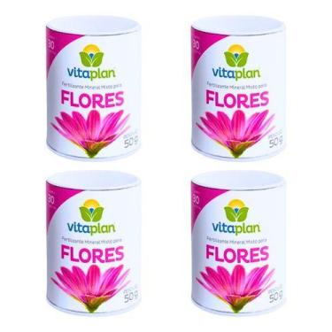 Imagem de Fertilizante Adubo Flores Liberação Lenta (50g) Kit Com 4u - Vitaplan