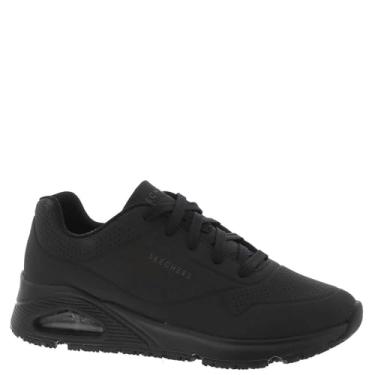 Imagem de Skechers Feminino, ajuste relaxado: Uno SR sapato de trabalho - largura larga, Preto, 8.5 Wide