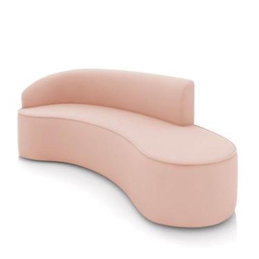 Imagem de Sofá 4 Lugares Orgânico 220 Cm Morgan Veludo Rosê D03 - D'rossi