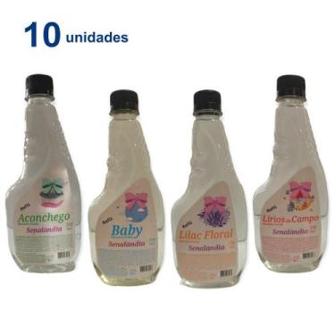 Imagem de Kit 10 Água para Tecido Refil 500ml Facilitador Para Passar Perfumar d