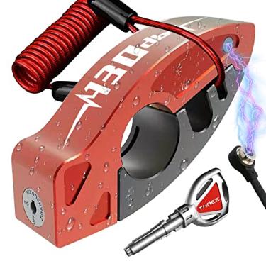 Imagem de Cadeados de acelerador de motocicleta, resistente anti-roubo, sistema de alarme de motocicleta anti-roubo 130 db, trava de scooter anti-roubo, trava de guidão de bicicleta, aplique a ciclomotores scooters bicicleta de rua