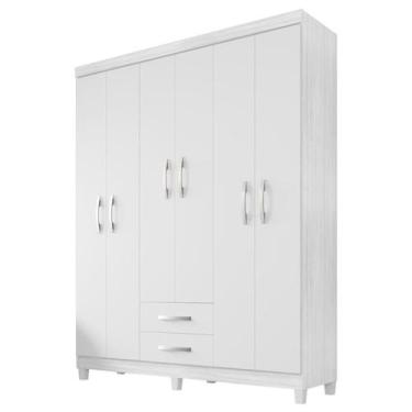 Imagem de Guarda Roupa Casal 6P 2G Moden 150 cm 3562 Branco Flex INCP - Milani S