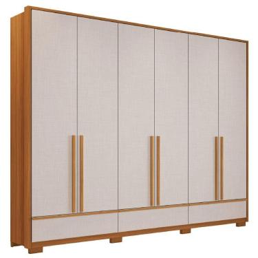 Imagem de Guarda Roupas Casal 6 Portas 3 Gavetas Espanha Madeirado / Off White Notável