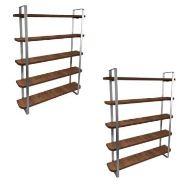 Imagem de Kit 02 Prateleiras de Esmalte Arusi Expositor de Frascos - Prata/villandry