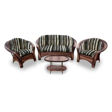 Imagem de Conjunto De 1 Sofá + 2 Poltronas + 1 Mesa Centro Preto