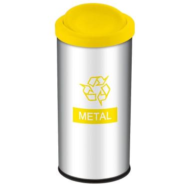 Imagem de Lixeira Seletiva Brinox 3100/204 Metal 40,5 L Inox Com Amarelo