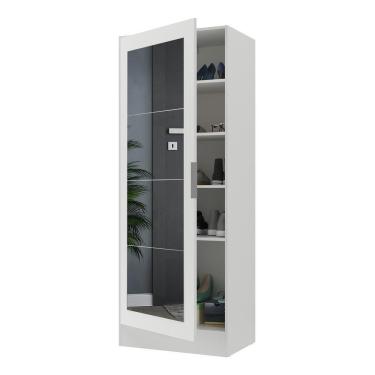 Imagem de Sapateira 1 Porta Com Espelho Jade Multimóveis V6006 Branca Branco