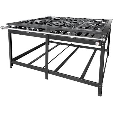 Imagem de Fogao 8 Bocas Duplo Parede 40X40 Baixa Pressao Luxo Mr Fogoes 800201