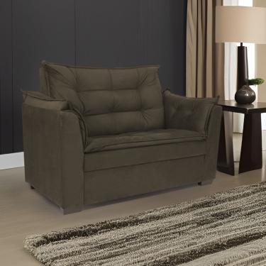 Imagem de Sofá 2 Lugares Pequeno Confortável 1,60 Mts Camila Linduras Home Shop Cor:marrom