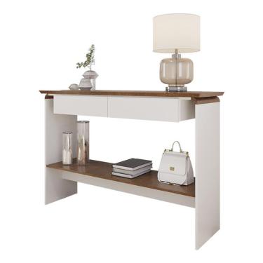 Imagem de Aparador Buffet Charles Com 2 Gavetas 136 Cm Branco/naturale Branco/naturale