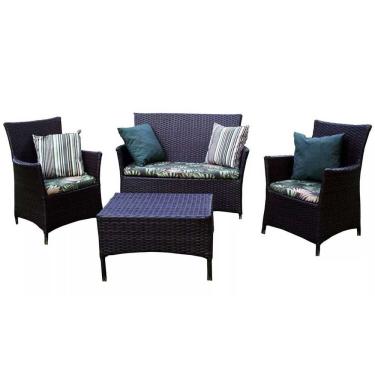 Imagem de Jogo 4 Cadeira E Mesa Vênus Trama Original Preto