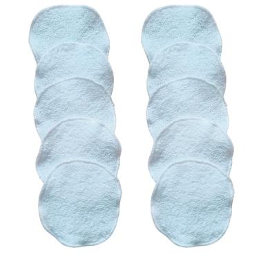 Imagem de Kit 10 Ecopads Limpeza Pele Atoalhado Algodão Diam 8cm Branco