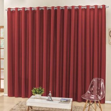 Imagem de Cortina 2M Escritório Semiblackout Trilho Suisso Vermelho - Casa Show 
