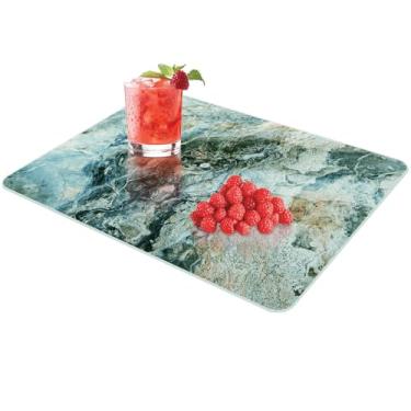 Imagem de VSAR House Tábua de corte de vidro temperado para cozinha, tábua de corte de vidro de 40,6 cm x 30,5 cm com pés antiderrapantes, placa de vidro para lava-louças, resistente ao calor, resistente a