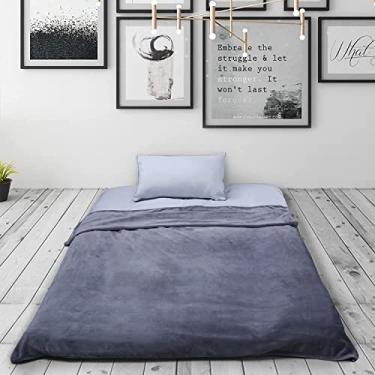 Imagem de NEOACT Futon colchão cinza japonês colchão de chão estilo simples espuma de memória, colchão dobrável almofada de colchão de hóspede piso espreguiçadeira cama tamanho completo.