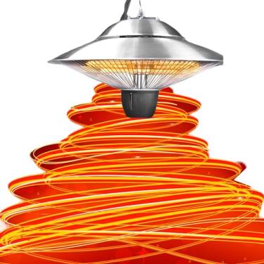 Imagem de ZNERGY Aquecedor De Teto Halógeno À Prova D'Água Silver Ufo Dual Temp Para Áreas Internas E Externas, Pátio, Restaurante