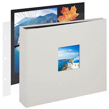 Imagem de 1DOT2 Álbum De Fotos Pequeno Com 3 Argolas, 8X8, Faça Você Mesmo, 30 Capas Plástico, 60 Páginas E Capa Tecido Para Bebês, Viagens, Casamentos, Aniversários, Aventura Infantil (Capa Bege/Páginas Pret