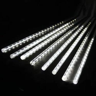 Imagem de Tubo de Luz LED em Cascata, 50cm, 8 Peças, Efeito Gelo, Iluminação Natalina, Branco