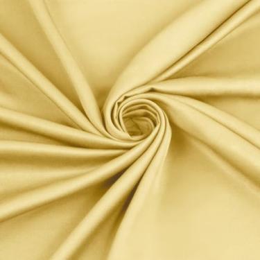 Imagem de Homiest Tecido 100% Viscose Derivado De Bambu Da Por Metro - 98" Largura, Amarelo Claro, Macio E Refrescante, Forro Sedoso Para Vestido Noiva, Confecção Roupas, Artesanato (2 Metros)