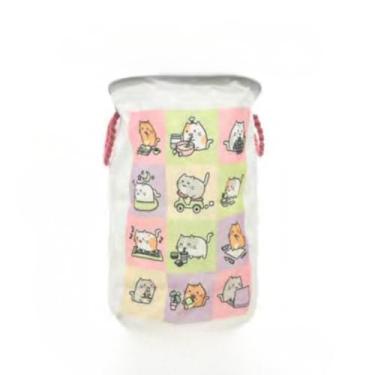 Imagem de Cesto Organizador Multiuso em Tecido Dobrável - Para Roupas, Brinquedos, Itens Domésticos (40L, Preto) - Prático e Resistente(Gatinhos 40L)