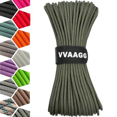 Imagem de VVAAGG Corda De Paraquedas 1000 Lb, 15 M, 12 Fios, Para Artesanato, Projetos "Faça Você Mesmo", Pulseiras Sobrevivência, Escalada, Camping, Barraca, Varal, Caminhadas Ao Ar Livre, Pesca (Verde-Exérc