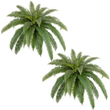 Imagem de bellacat Samambaias artificiais grandes de Boston resistentes a UV de 119 cm para ambientes externos, samambaias falsas de Boston com folhas inteiras, plantas artificiais para jardim, casa, escritório
