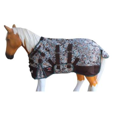Imagem de CHALLENGER 137 cm 1200D Turnout Miniatura Miniatura Respirável Mini Pônei Desmame Potro Burro Cabra Ovelha Cavalo Inverno Cobertura Casaco Faixa Turquesa Marrom 51980B