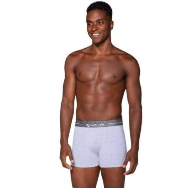 Imagem de Cueca Lupo Boxer Algodão Cós Double Colors - Masculino, Cinza, G