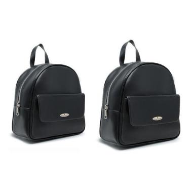 Imagem de Mochila Feminina Pequena Para Passeio Kit 2peças - NoBrand, Preto