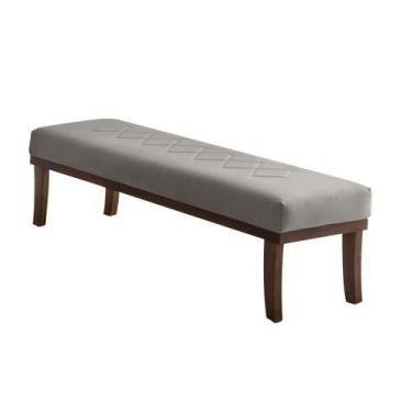 Imagem de Puff Theo Cinza e Imbuia 140 cm - Keva