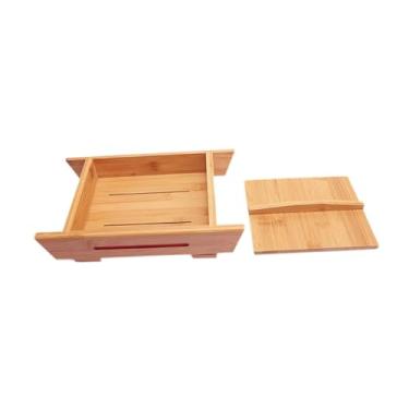 Imagem de Fenteer Caixa de prensa para tofu com ranhura de drenagem, faça você mesmo, de madeira, Size L