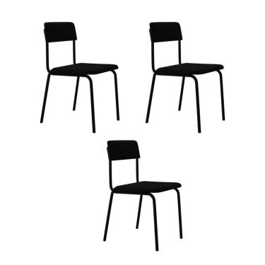 Imagem de Cadeira Fit Fixa C/4 Pes 475 X 505 X 810 Mm C/3 Un. Preto Preto