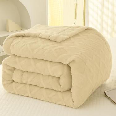 Imagem de Cobertor Manta Com Sherpa Dupla Face Casal Luxuoso 2,20x1,90 (Bege)