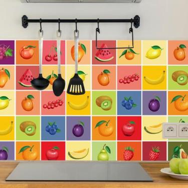 Imagem de Adesivo de Azulejo para Cozinha Frutas 10x10cm 50un - Quartinhos
