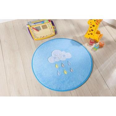 Imagem de Tapete Infantil Bebê Chuva de Benção Azul Turquesa Macio - ATACADO LIN