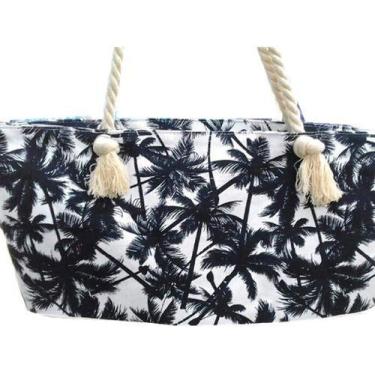 Imagem de Bolsa De Lona C Alca De Corda Sacola De Praia Coqueiro - Não Informada