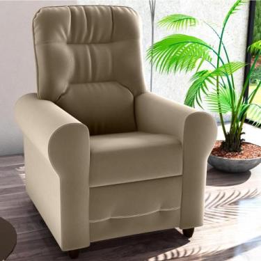 Imagem de Poltrona Reclinável para Descanso Thalia Veludo Cappuccino - CASA H