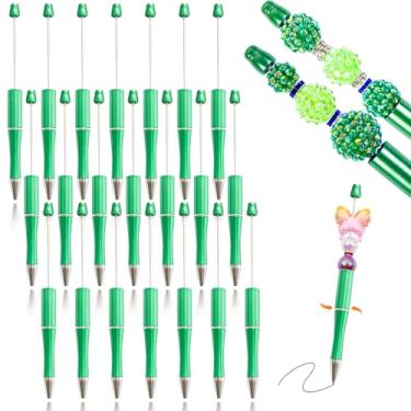 Imagem de hesong 15 canetas com contas - canetas esferográficas de plástico diy tinta preta - canetas de contas adequadas para professores, estudantes, escritório, escola, suprimentos de presente de formatura