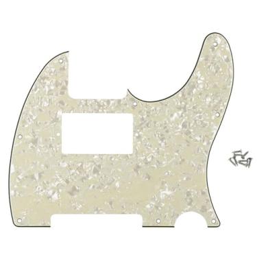 Imagem de ROZILO 8 furos Tele Pickguard Guitarra Humbucker Pick Guard Fit EUA/Mexican Fender Standard Telecaster envelhecido pérola