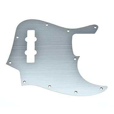 Imagem de KAISH 10 furos de metal alumínio anodizado J Bass Style Pick Guard estilo moderno Bass Pickguard para Jazz J Bass feito nos EUA/México Prata