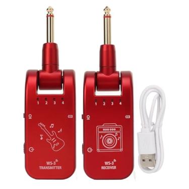 Imagem de Transmissor de guitarra sem fio de Vomeko, S ISTEMA de guitarra sem fio, transmissão de áudio receptor Atualizada Bateria recarregável USB para instrumentos elétricos
