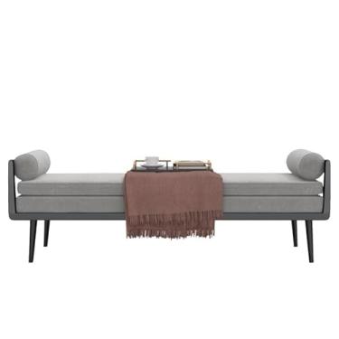 Imagem de LICONG-2019 Banqueta de cabeceira de madeira maciça estilo chinês para quarto banco de sapato de luxo leve banco longo sofá sofá banco longo (grande)