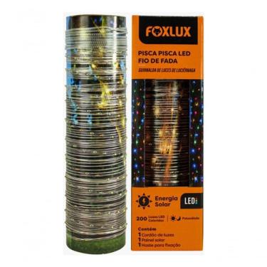 Imagem de Pisca Pisca Fio De Fada Solar Led 200 Colorida 22m Foxlux