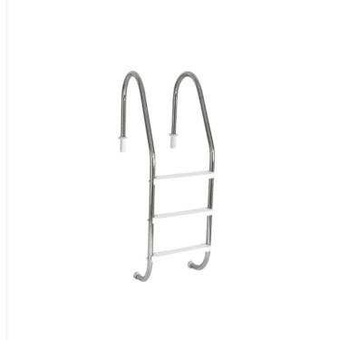 Imagem de Escada para Piscina Tradicional 1 1/2" em Aço Inox 3 Degraus Anatômicos em ABS - Sodramar